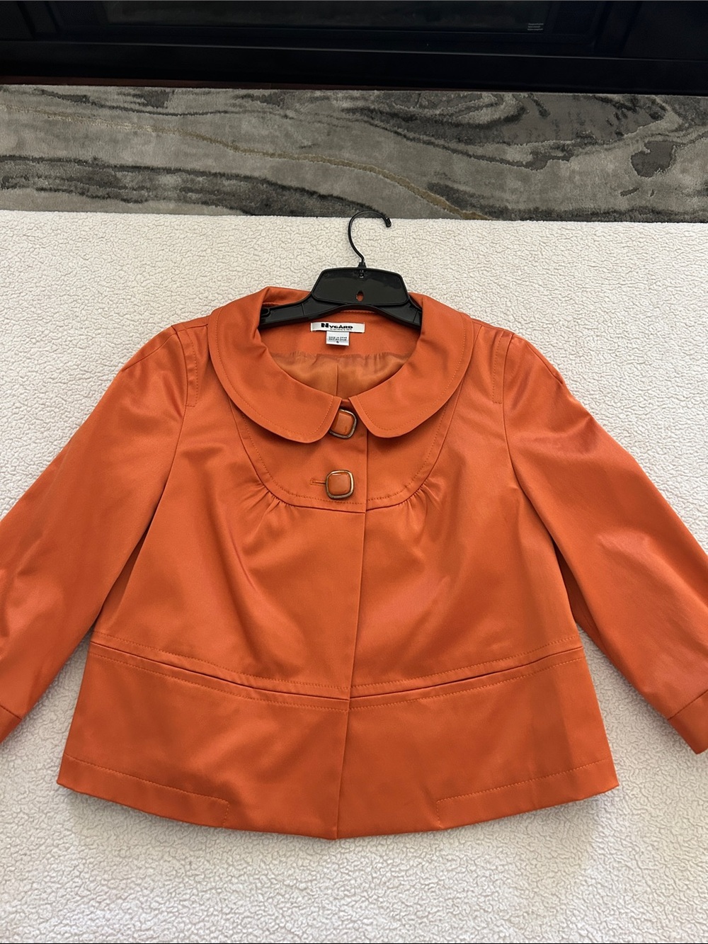 Peter Nygard Vibrant Orange Satin Collar Jacket